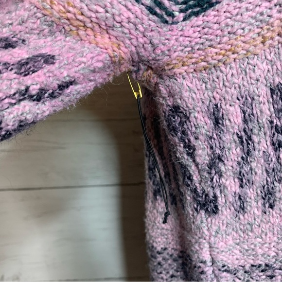 Cabi Shetland Pink Fringe Cardigan Sweater - Picture 3 of 5